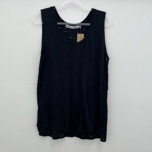 Michael Stars Destroyed Muscle Tee in Black